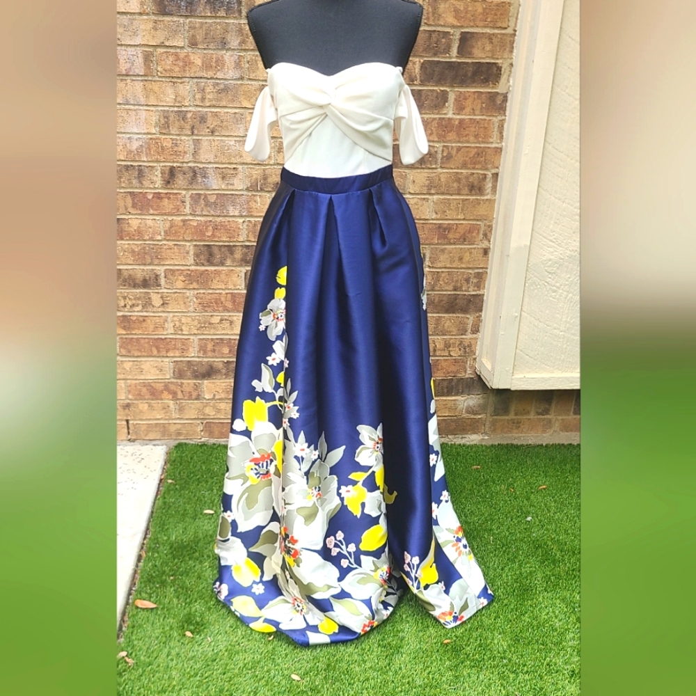 Flower Satin Gown. Flowers Satin dress.